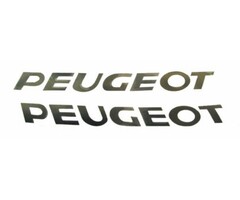 sticker woord [peugeot] zwart 2-delig
