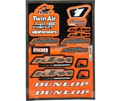 stickerset falko sponsor Dunlop/KTM/Twin air oranje 13-delig universeel 982039