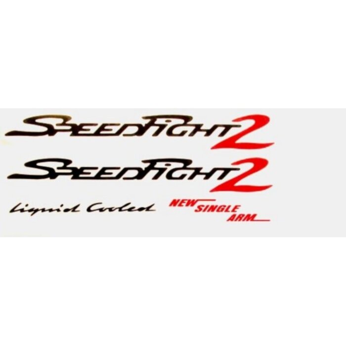 stickerset zwart/rood 5-delig speedfight 2