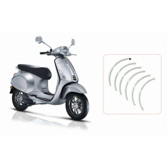 stickerset Piaggio origineel voorwiel zwart elettrica, primavera, sprint 2h002849000a3