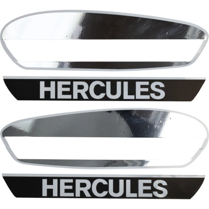stickerset benzinetank chroom/wit hercules