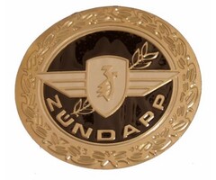 embleem benzinetank rond zwart/goud zundapp z440-20.100f