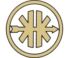 sticker rond logo 3.5cm zwart/goud kreidler