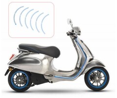 stickerset Piaggio origineel voorwiel blauw elettrica, primavera, sprint 2h002849000a1
