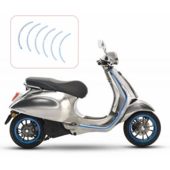 stickerset Piaggio origineel voorwiel blauw elettrica, primavera, sprint 2h002849000a1