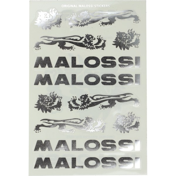 stickerset malossi chroom/grijs 12-delig 3314465