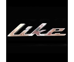 sticker Kymco origineel woord [like] chroom new like 86202-acc1-e10-t01