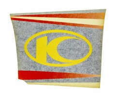 sticker Kymco origineel beenschild links oranje/zwart agility 7003228o