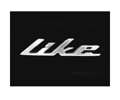 sticker Kymco origineel woord [like] chroom new like 86102-acc1-e10-t01