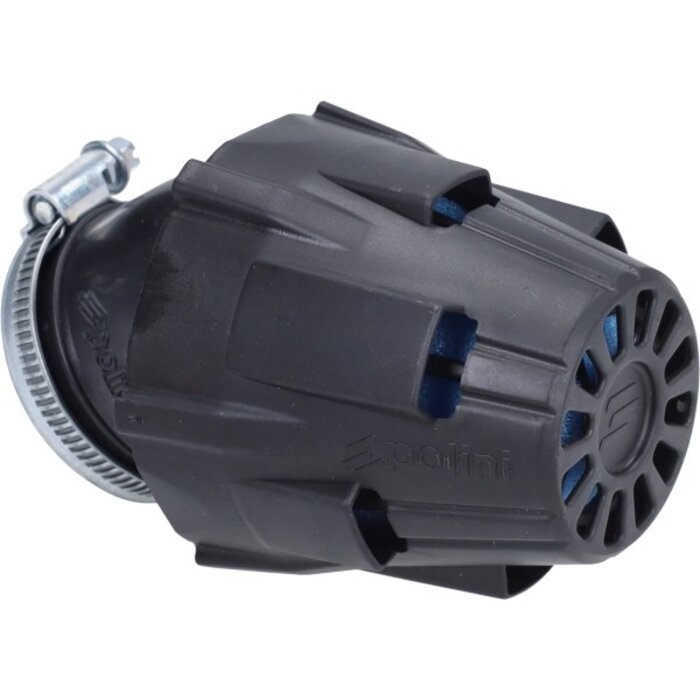Polini Powerfilter 46mm Schuin 30° – Luchtfilter Scooter / Carburateur – Zwart