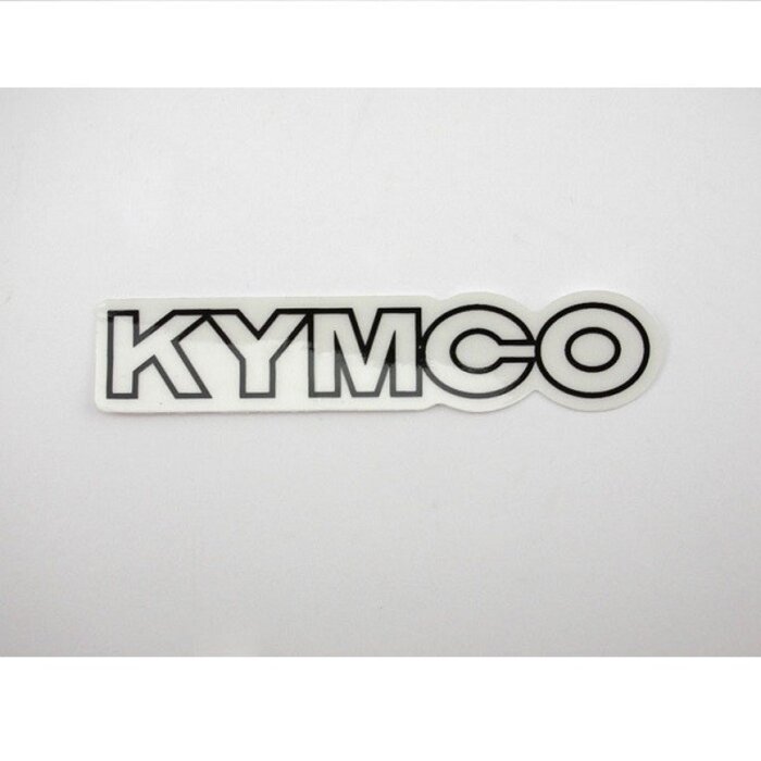 sticker Kymco origineel beenschild woord [kymco] wit diamant vp50 87140-lfc8-e80-t02=op=op