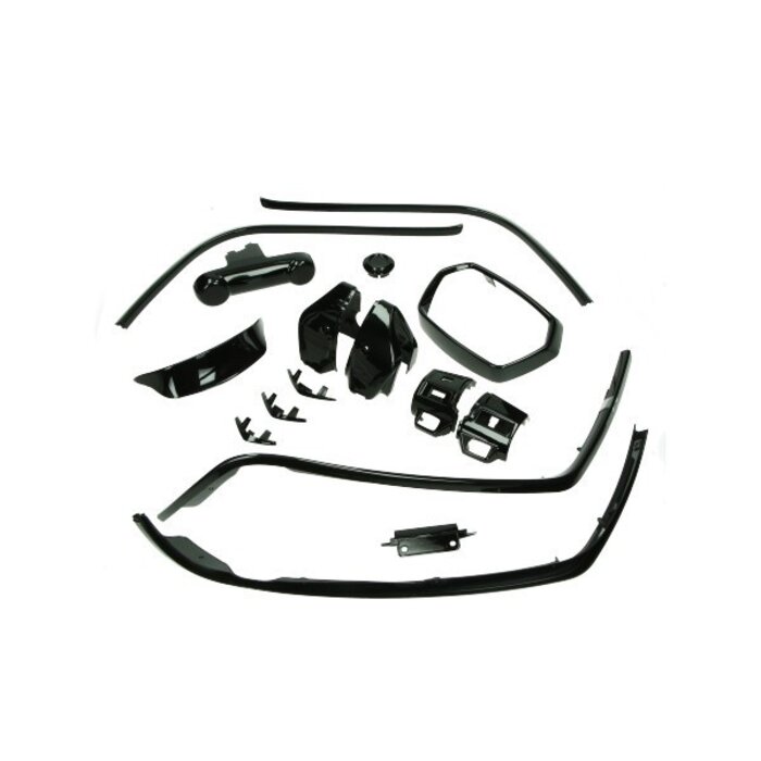 stylingset euro-2 vespa <2018 zwart glans 14-delig sprint