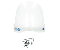 windscherm Regia met bevestigingsset universeel smal  onderzijde (made in EU) helder scooter, scootmobiel