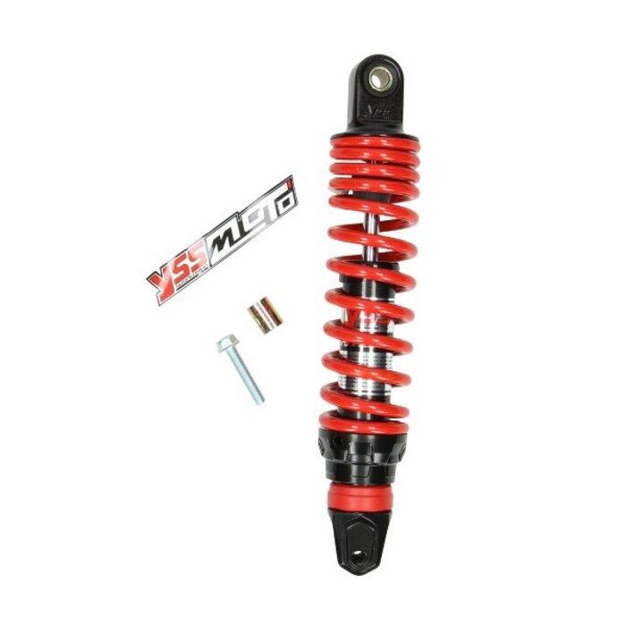 schokbreker yss hybrid DTG 280mm rood/zwart minarelli, sco peug, scooter