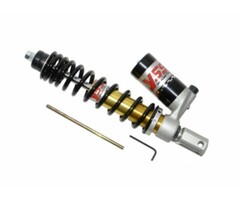 schokbreker yss + gastank g-serie achter 285mm zwart/goud runner, sco piaggio