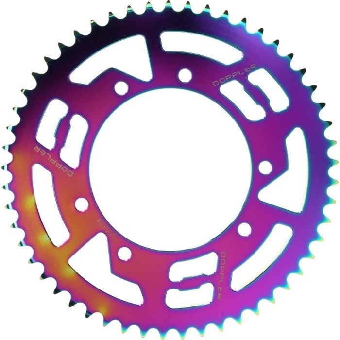 achterkettingwiel Doppler 53t neochrome aprilia, derbi, furia, peugeot, rieju mrt, rieju mrt pro, rx, senda sm, senda x-treme, sx 505503