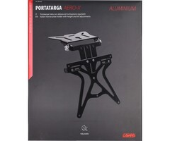 houder lampa kentekenplaat verstelbaar aluminium zwart bromfiets, motorfiets 90146