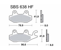 remblokset sbs voor filly, gpr, k-pipe, new dink, sco kymco 4t, sento, silence, tzr 134hf