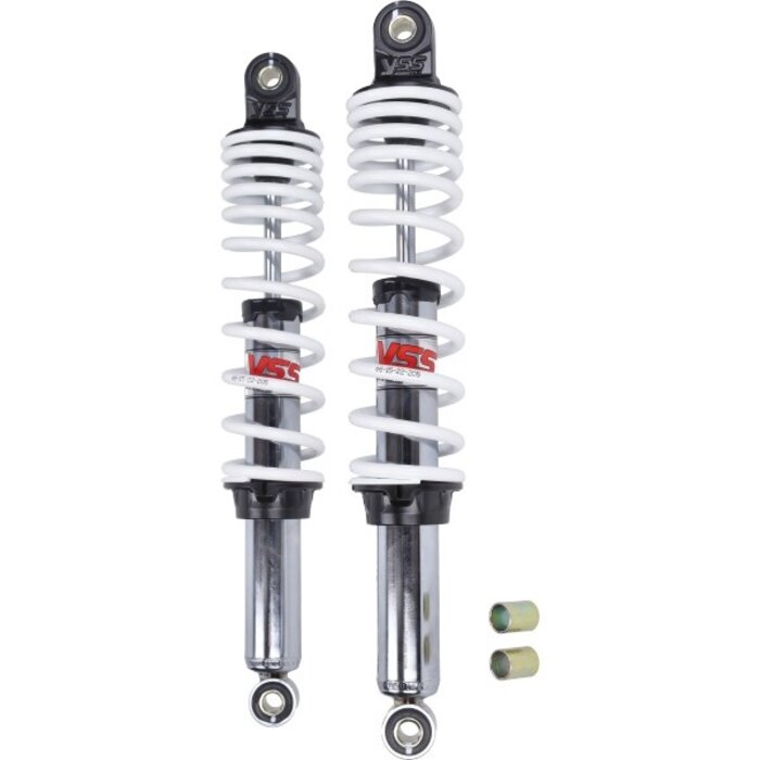YSS Schokbrekerset YSS - 360mm - Chroom/Wit - simson, kreidler rd220-360-03-12p