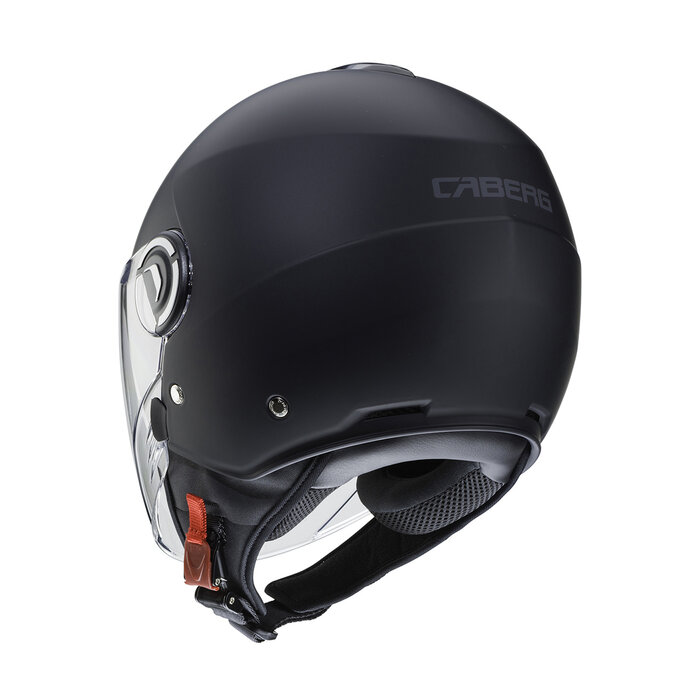 Caberg Caberg Riviera V4 X Jethelm - Mat Zwart– Scooterhelm met Zonneklep en Vizier – Lichtgewicht Open Helm voor Scooter en Motor – ECE 22.06 Gecertificeerd – Intercom Ready