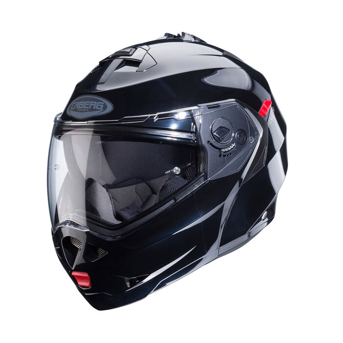 Caberg Caberg Duke X Systeemhelm - Zwart – Flip‑Up Helm met Pinlock Anti‑Fog Vizier en Zonneklep – ECE 22.06 P/J – Intercom Ready