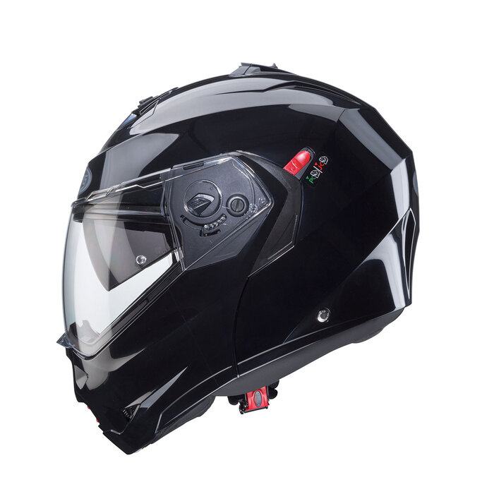 Caberg Caberg Duke X Systeemhelm - Zwart – Flip‑Up Helm met Pinlock Anti‑Fog Vizier en Zonneklep – ECE 22.06 P/J – Intercom Ready