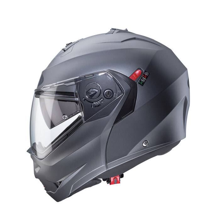 Caberg Caberg Duke X Systeemhelm Mat Grijs– Flip‑Up Helm met Pinlock Anti‑Fog Vizier en Zonneklep – ECE 22.06 P/J – Intercom Ready