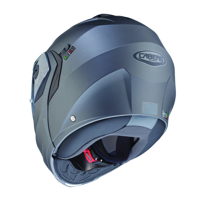 Caberg Caberg Duke X Systeemhelm Mat Grijs– Flip‑Up Helm met Pinlock Anti‑Fog Vizier en Zonneklep – ECE 22.06 P/J – Intercom Ready
