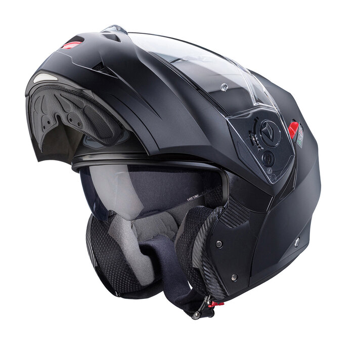 Caberg Caberg Duke X Systeemhelm Mat Zwart – Flip‑Up Helm met Pinlock Anti‑Fog Vizier en Zonneklep – ECE 22.06 P/J – Intercom Ready