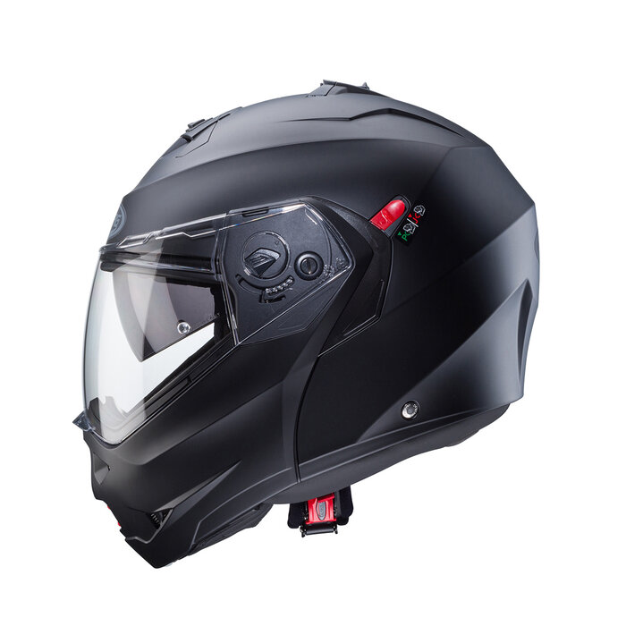 Caberg Caberg Duke X Systeemhelm Mat Zwart – Flip‑Up Helm met Pinlock Anti‑Fog Vizier en Zonneklep – ECE 22.06 P/J – Intercom Ready