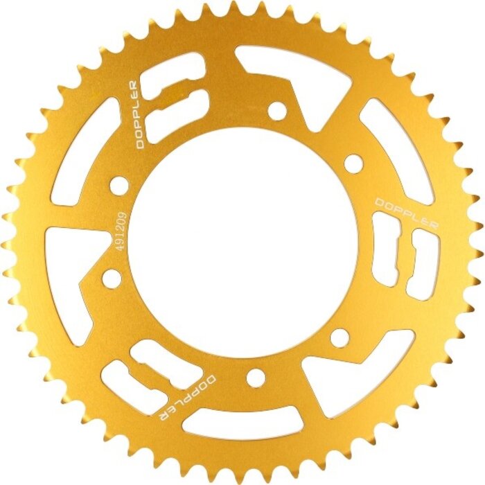 achterkettingwiel Doppler 53t goud aprilia, derbi, furia, peugeot, rieju mrt, rieju mrt pro, rx, senda, senda sm, senda x-treme, sx, xp6 491209