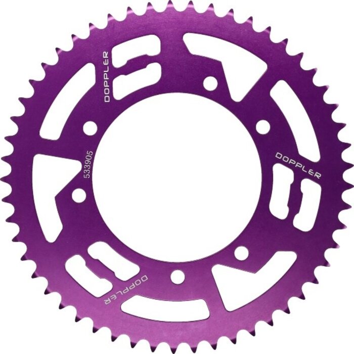 achterkettingwiel Doppler 53t paars aprilia, derbi, furia, peugeot, rieju mrt, rieju mrt pro, rx, senda sm, senda x-treme, sx, xp6, senda 533905