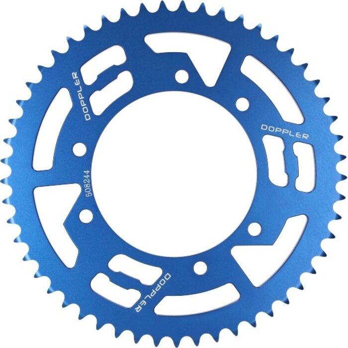 achterkettingwiel Doppler 53t blauw aprilia, derbi, furia, peugeot, rieju mrt, rieju mrt pro, rx, senda, senda sm, senda x-treme, sx, xp6 508244