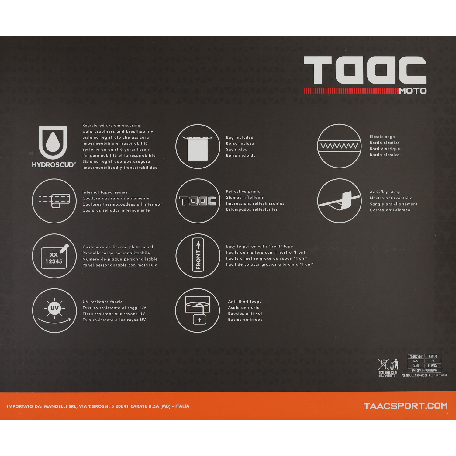 beschermhoes Taac scooter + windscherm plus hydroscud 218-n 163x204x109 cm - maat M - zwart