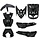 plaatwerkset 2005-2012 yamaha zwart glans 7-delig mbk stunt, slider