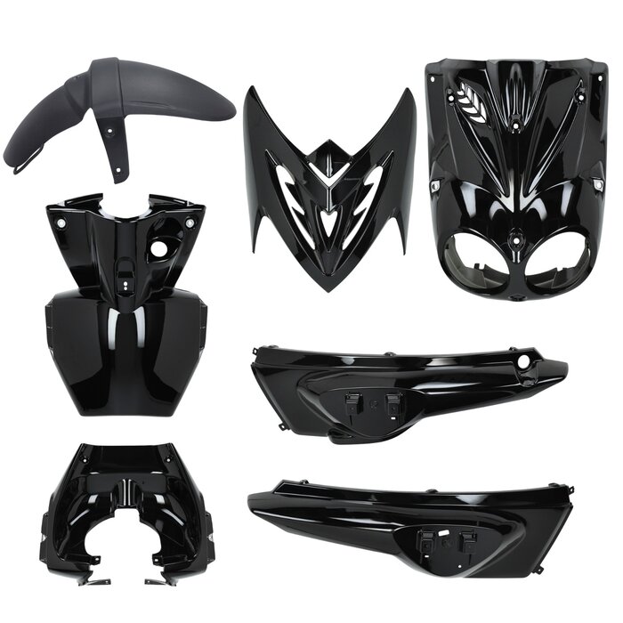 plaatwerkset 2005-2012 yamaha zwart glans 7-delig mbk stunt, slider