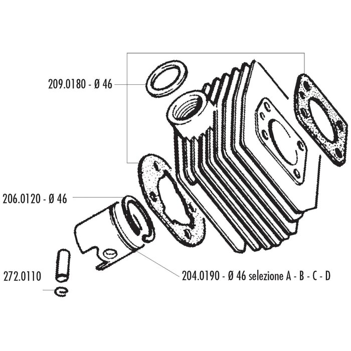 cilinder polini compleet 41-51-m16-92gt 46mm MBK 51 134.0300