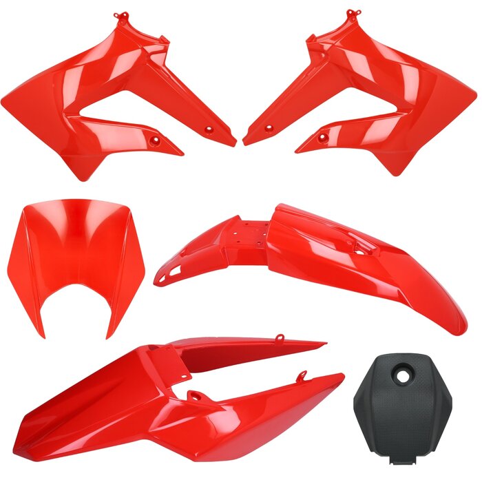 plaatwerkset derbi nt rood 6-delig senda drd, senda x-treme, gilera SMT, gilera RCR