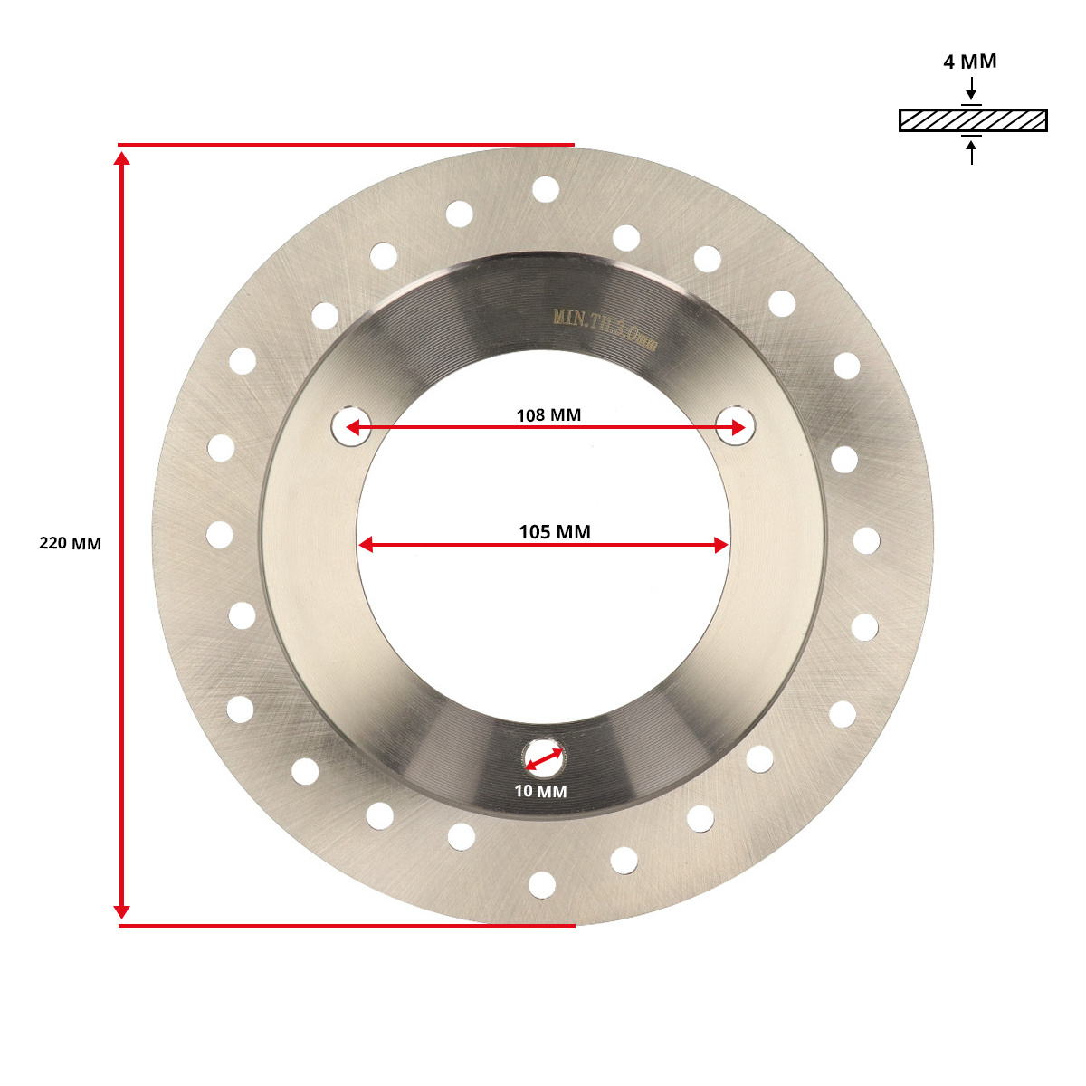 remschijf 3-gaats honda voor 220mm x8r