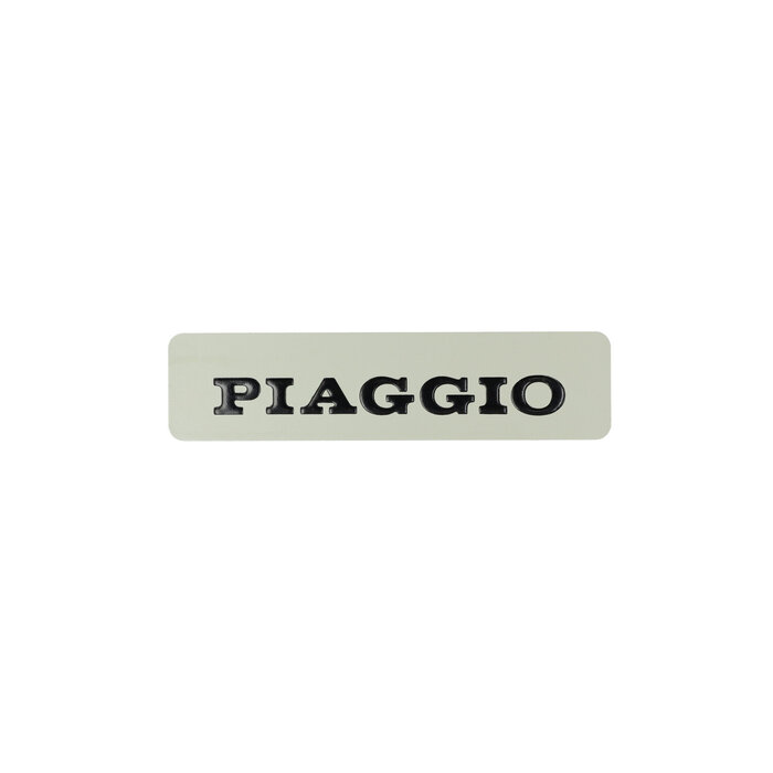 embleem woord [piaggio] tanklogo 115x28 mm vespa zwart ciao 182346