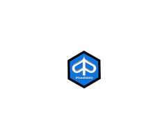 embleem logo metaal zeskant 26mm blauw/zwart piaggio
