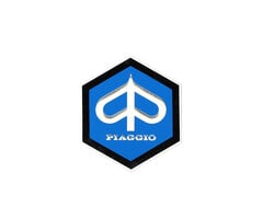 embleem logo metaal zeskant 42mm blauw/zwart piaggio
