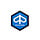 embleem logo metaal zeskant 42mm blauw/zwart piaggio
