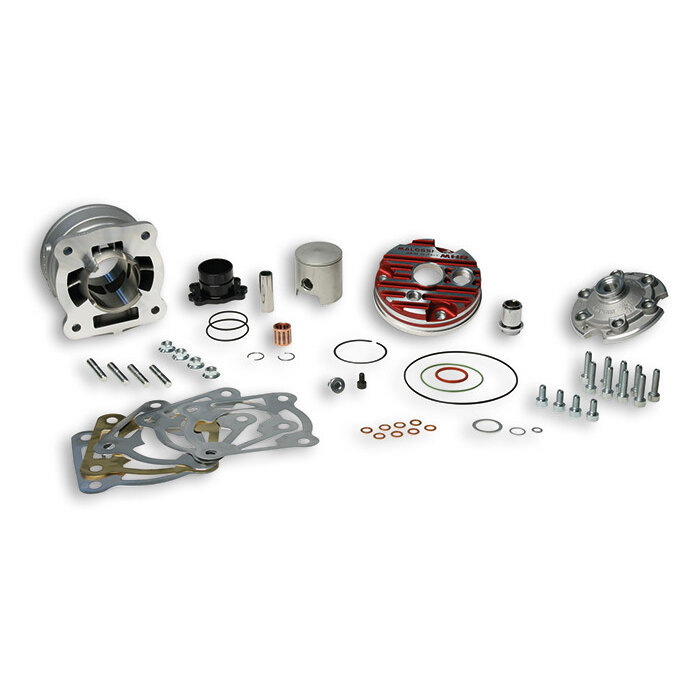 cilinder met kop malossi mhr testa rossa 2t 70cc team 2 47.6mm minarelli hor lc, sco piaggio lc 3115901