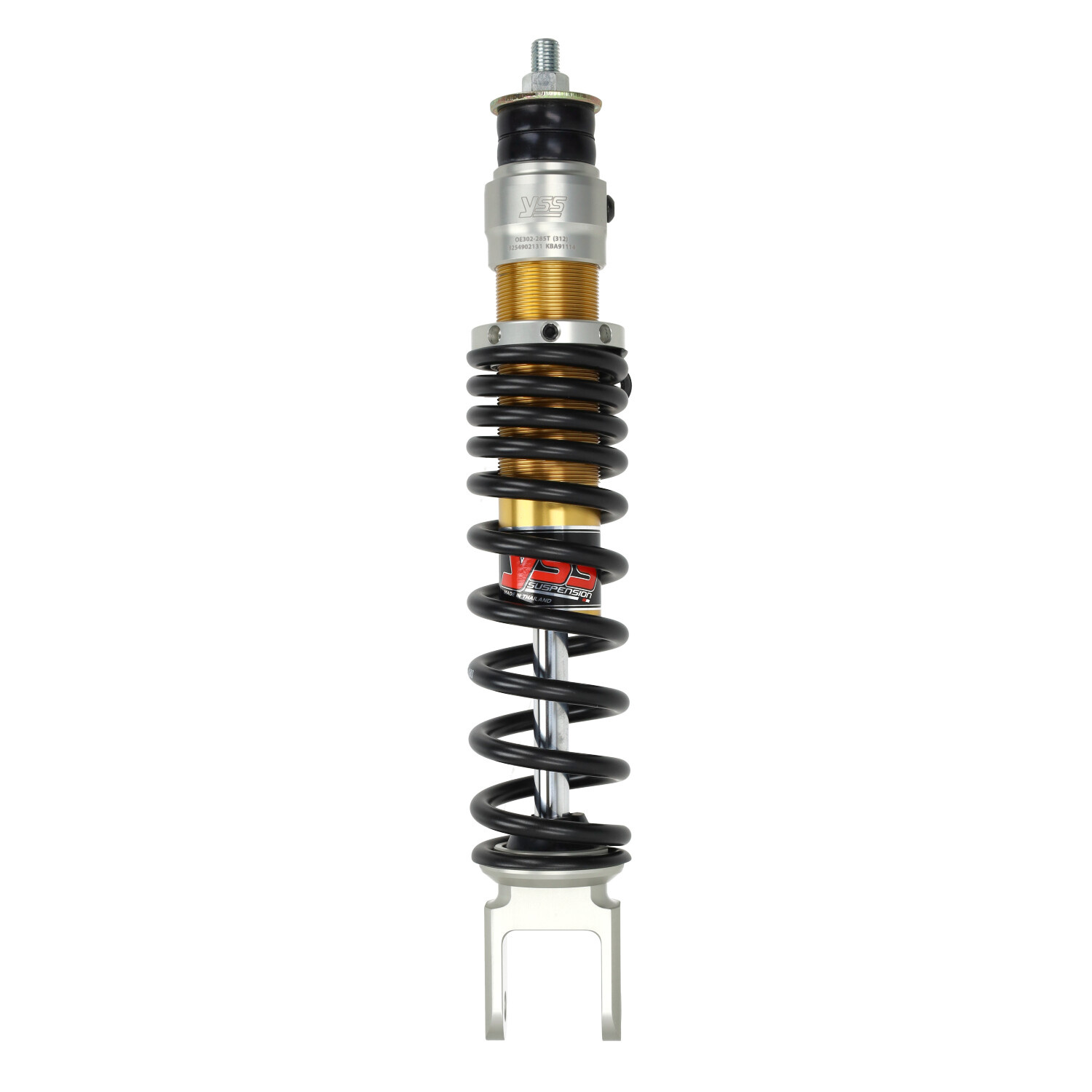 schokbreker yss gasgevuld E-serie 50 285mm zwart/goud runner, runner 125cc 2t, runner 180cc 2t