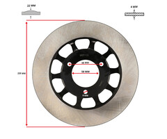 remschijf DMP 3-gaats 220mm honda, mb, mb8, mbx