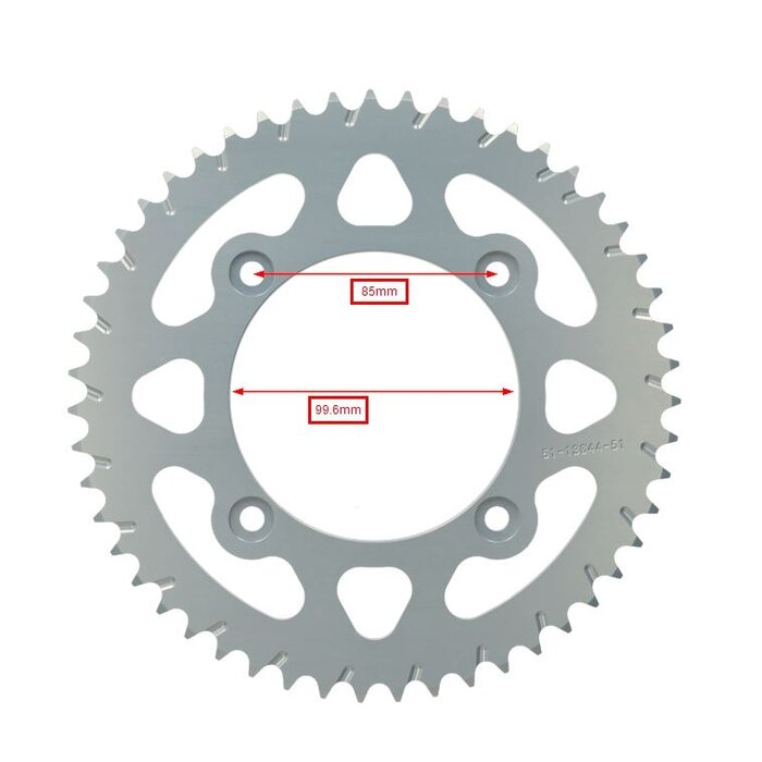 achterkettingwiel esjot 420-1/4 aluminium 51t beta rr50