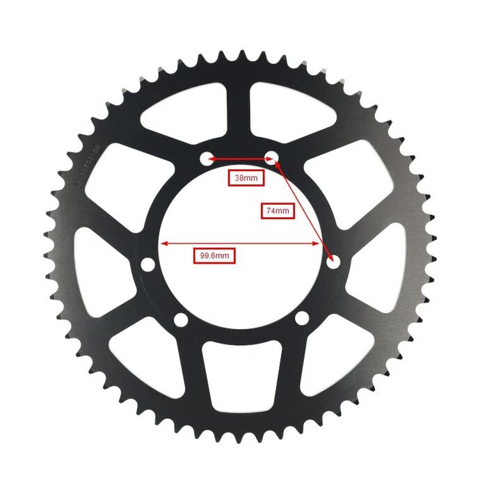 achterkettingwiel esjot 420-1/4 aluminium 58t zwart fantic motard, fantic enduro