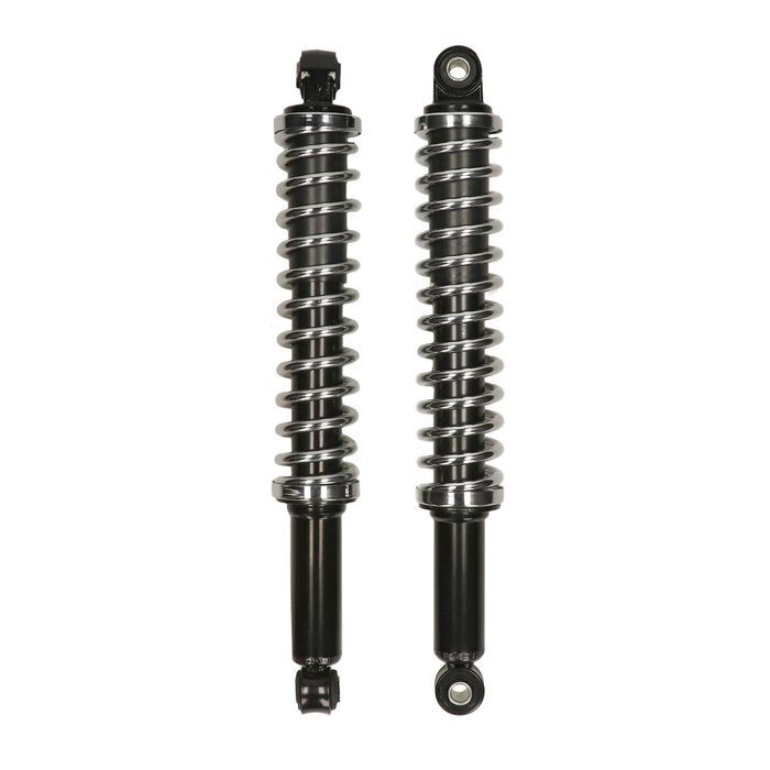 schokbrekerset origineel model 360mm zwart/chroom kreidler
