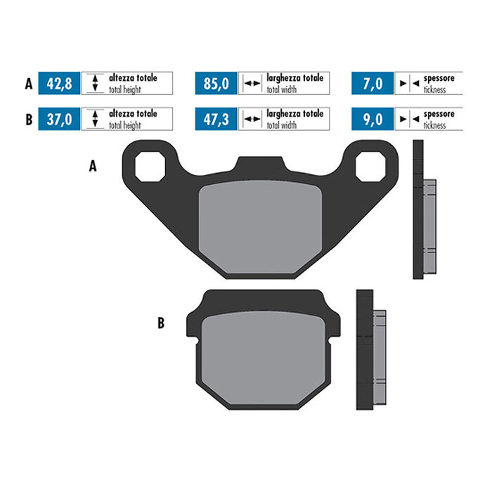 remblokset polini aprilia, derbi, gilera, rieju, sherco , ludix, nrg power, rush, speedfight, stalker, tgb, viva 174.0074